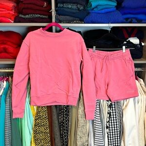 Adidas Humanrace by Pharrell Williams 100% cotton pink shorts sweatsuit size XS